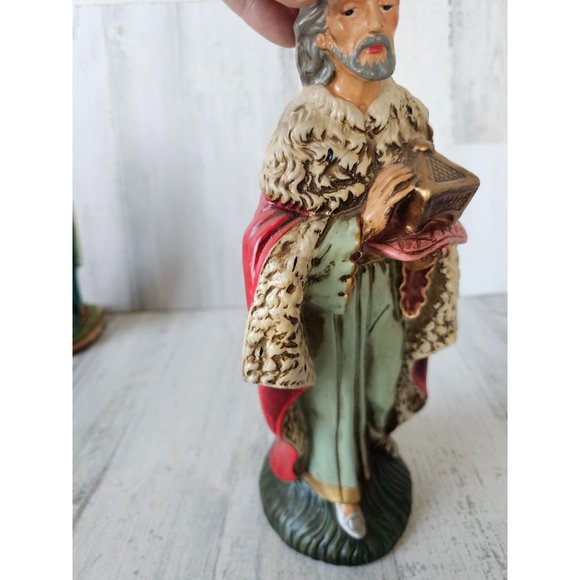 Vintage fontanini paper mache wiseman nativity village Xmas religious statue lar - Picture 6 of 9